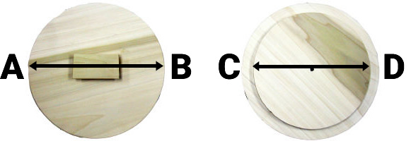 Wood crock lid measurement diagram