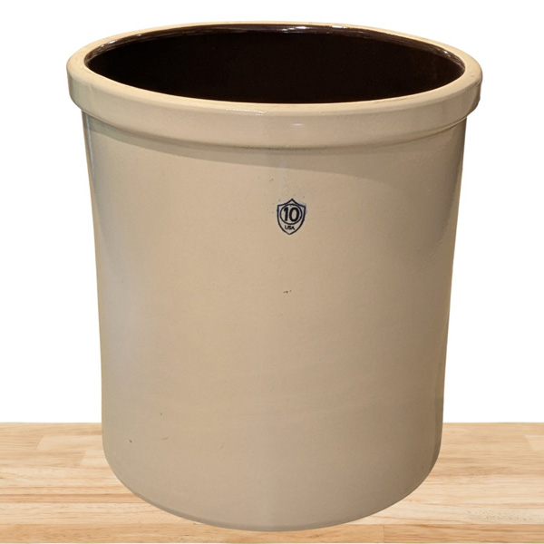 Ohio Stoneware 10 gallon stoneware crock, the classic #10 crock with the number 10 stamped on the side