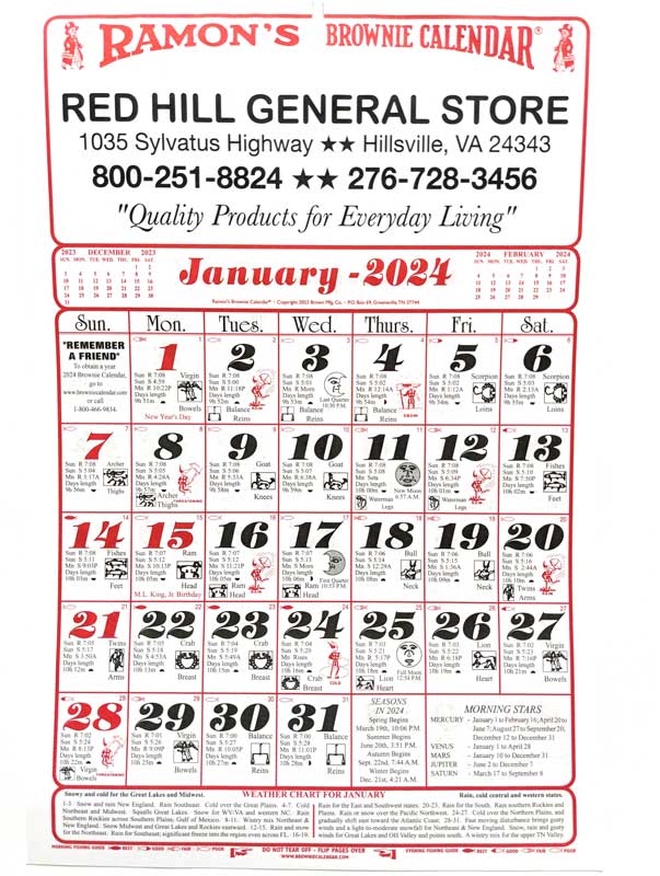 2024 Old Fashioned Ramon's Calendar